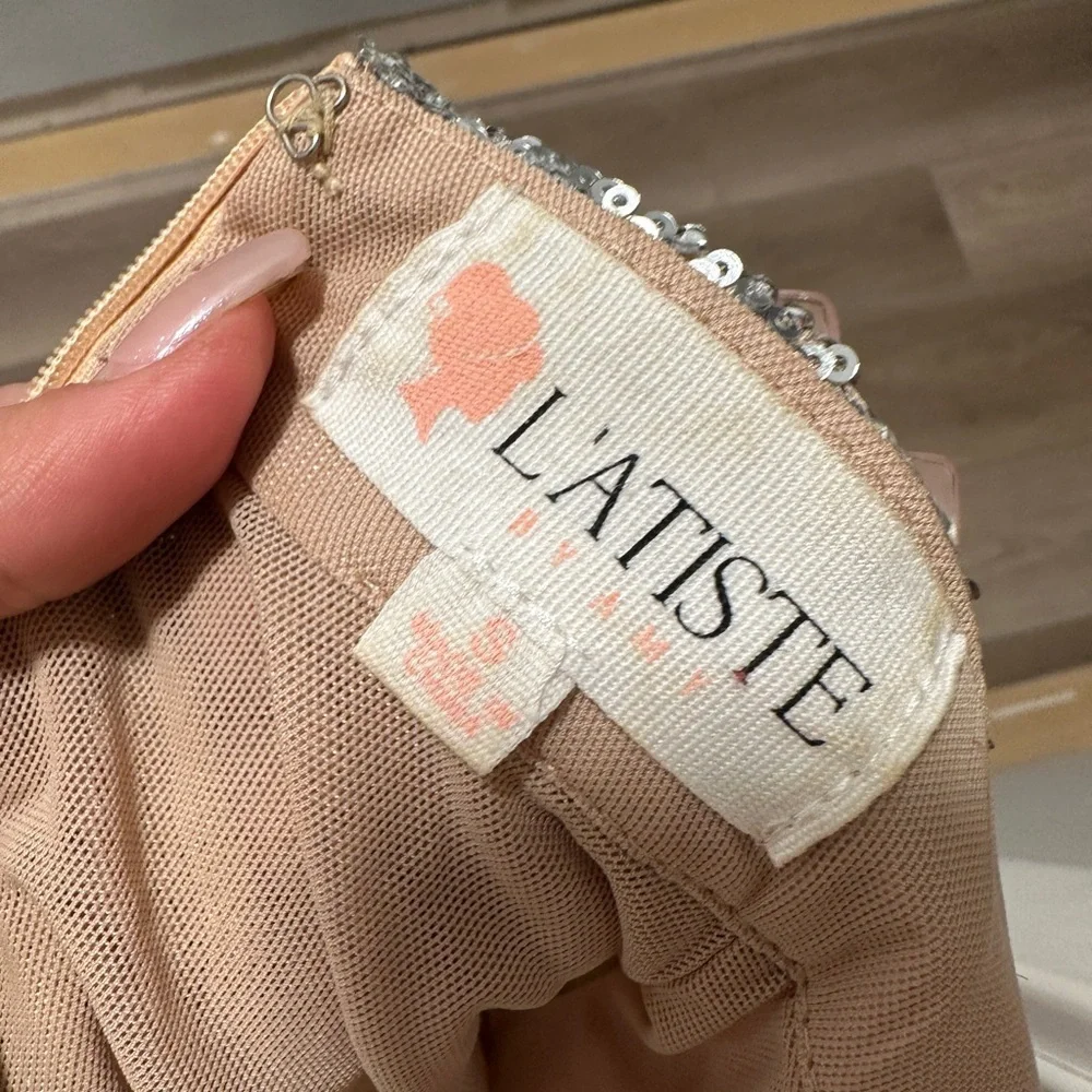 L'ATISTE by Amy Nude Sequin Embellished Dress - Picture 3 of 4